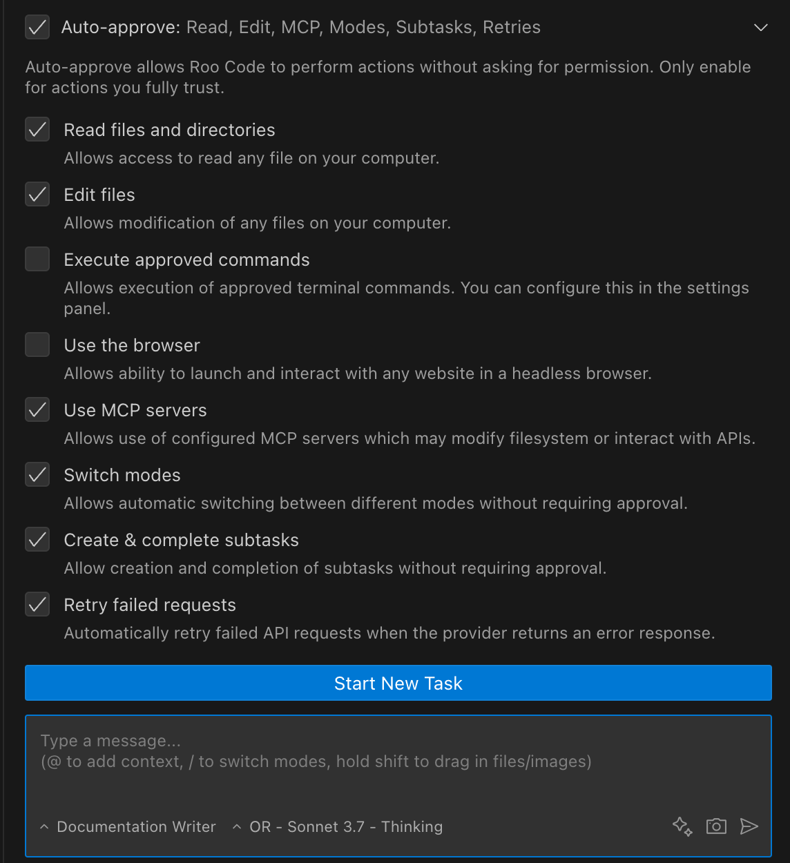 Auto-approve toolbar expanded state